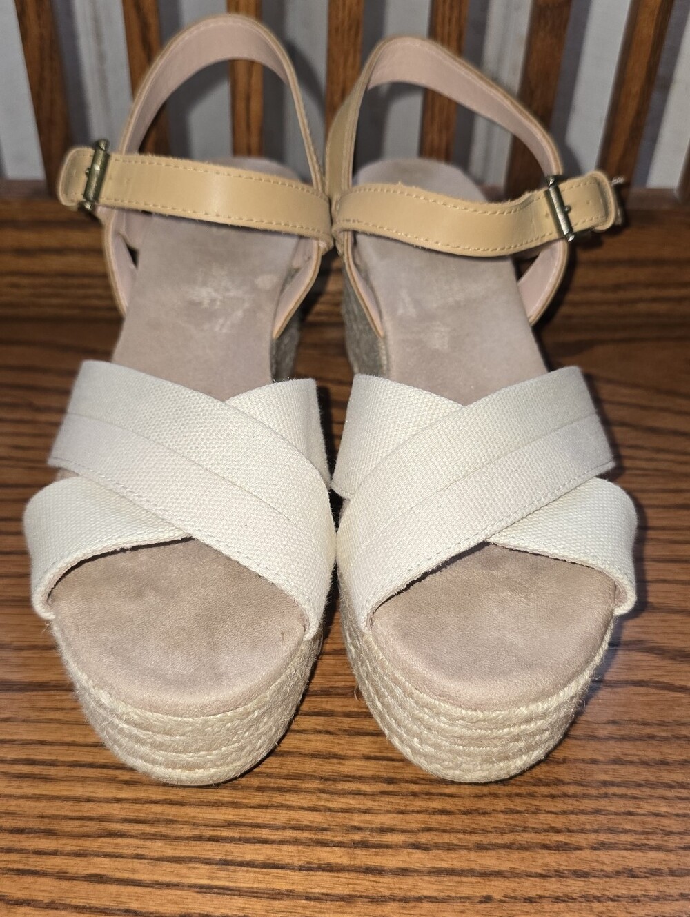 TOMS Natural Willow Wedge Sandals SZ: 7.5